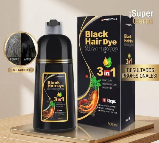 BLACK HAIR DYE SHAMPOO 3IN1